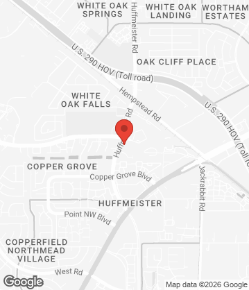 Map of RoadRunners - 9526 Huffmeister Rd, Houston, TX, 77095, US